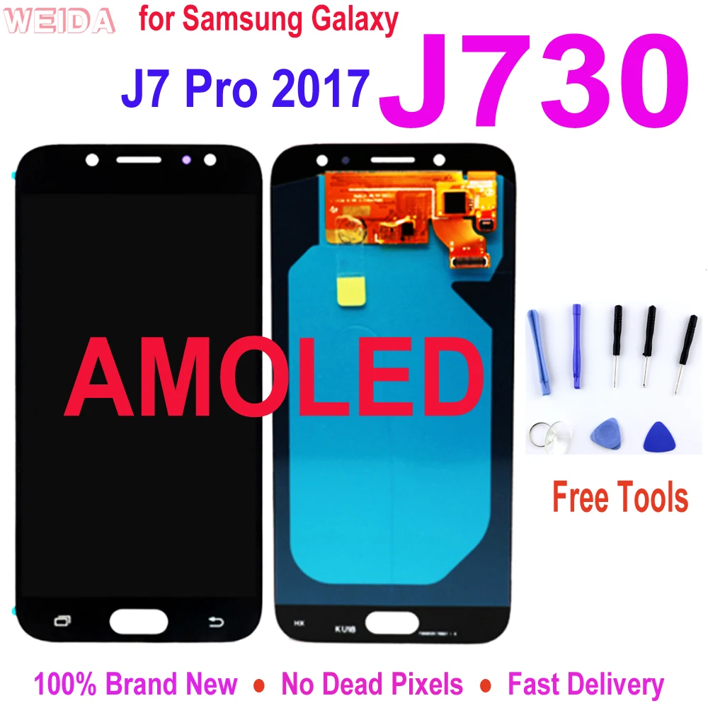 

Super AMOLED LCD for SAMSUNG Galaxy J7 Pro 2017 J730 Display Touch Screen Digitizer Assembly for SM-J730F J730FM/DS J730F/DS