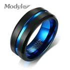 ZORCVENS, черное вольфрамовое кольцо из карбида для мужчин и женщин, матовые обручальные кольца, синие кольца из углеродного волокна, ювелирные изделия