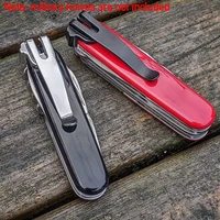 folding knife back clip steel deep carry swiss tool for 91mm army accessories clamp pocket repair replacement