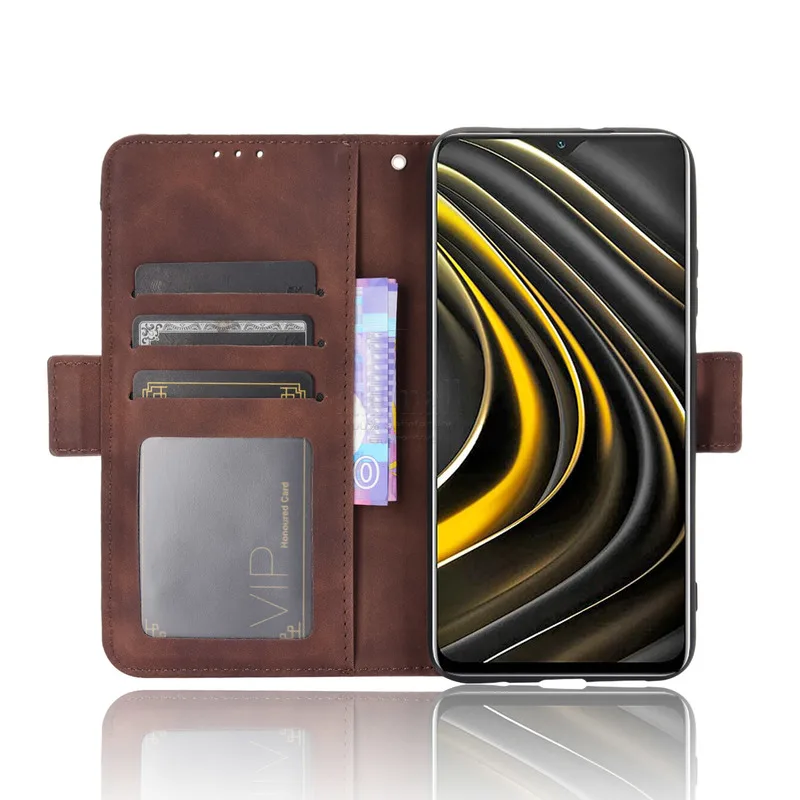 Чехол-книжка для Xiaomi Pocophone M3 магнитный с отделением карт и фото | Мобильные