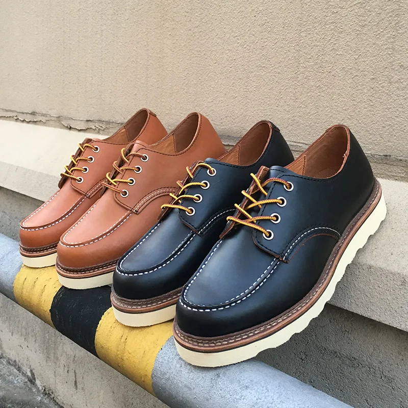 Винтажные мужские ботинки Goodyear ручной работы Официальный Дизайн обувь из