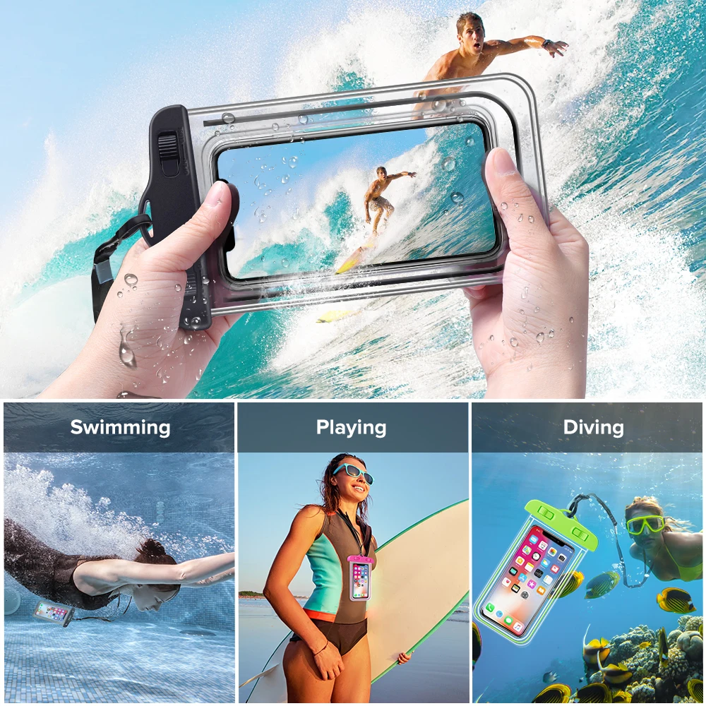 

IP68 Waterproof Case for IPhone 12 XS Max XR X 8 7 6 Plus Poco X3 Samsung S10 Cover Water Proof Bag Mobile Phone Pouch Protector