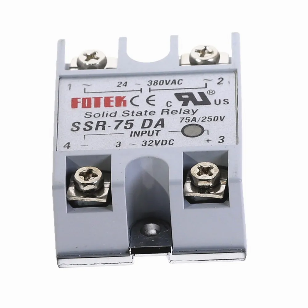 1 шт. SSR-75DA 75A твердотельный релейный модуль 3-32 В DC вход 24-380VAC