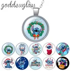 Цепочка с подвеской из стекла с кабошоном и кристаллами