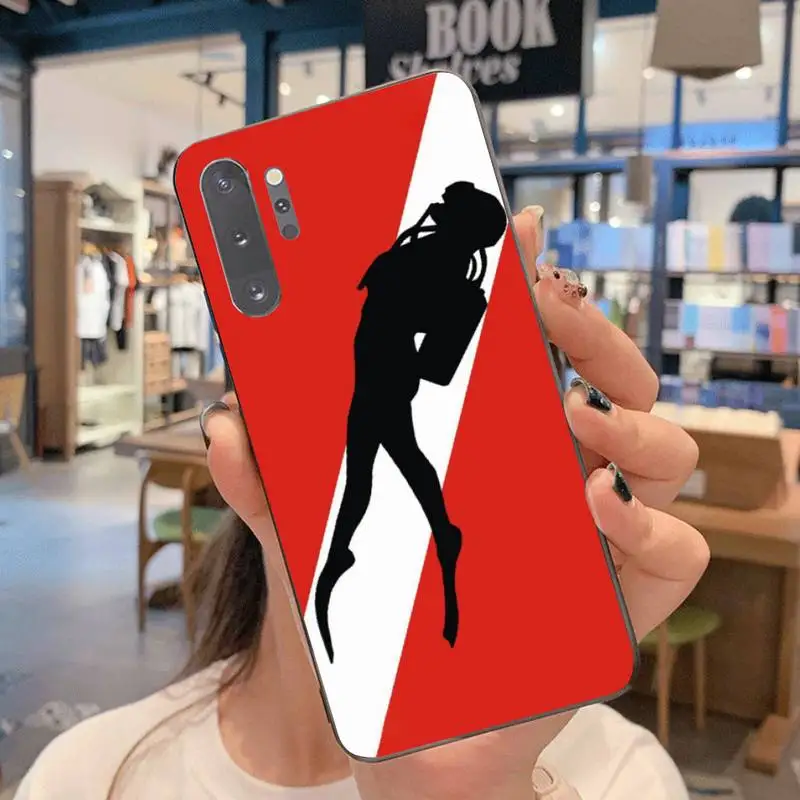 Чехол для телефона Diver Down Scuba Flag черный мягкий чехол Samsung Note 7 8 9 10 pro Galaxy J7 J8 J6 Plus 2018