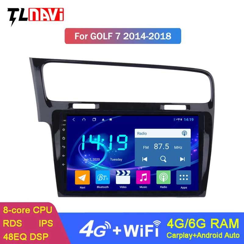 Автомобильная Мультимедийная система с GPS-навигацией IPS DSP CARPLAY 6G + 128G 10 1 дюймов