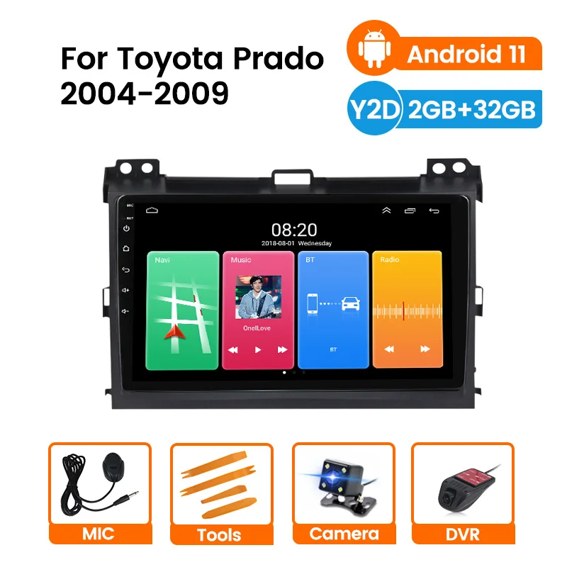 Автомагнитола 2 din на Android 11 мультимедийный видеоплеер с GPS-навигацией для Toyota Land