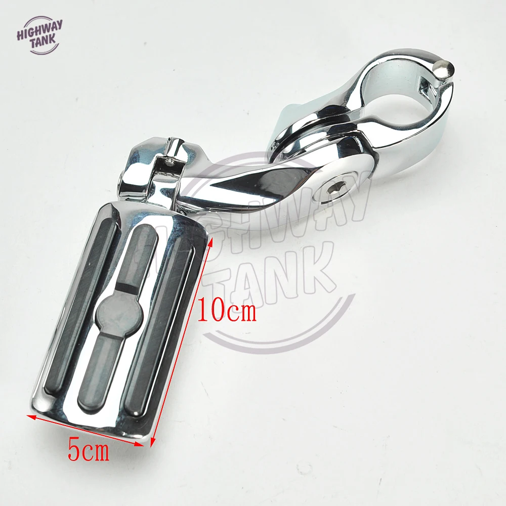 

Chrome 32mm Motorcycle Short Angled Adjustable Foot Rest Foot Pegs case for Harley Dyna Sportster 1-1/4" Engine Guard Bar