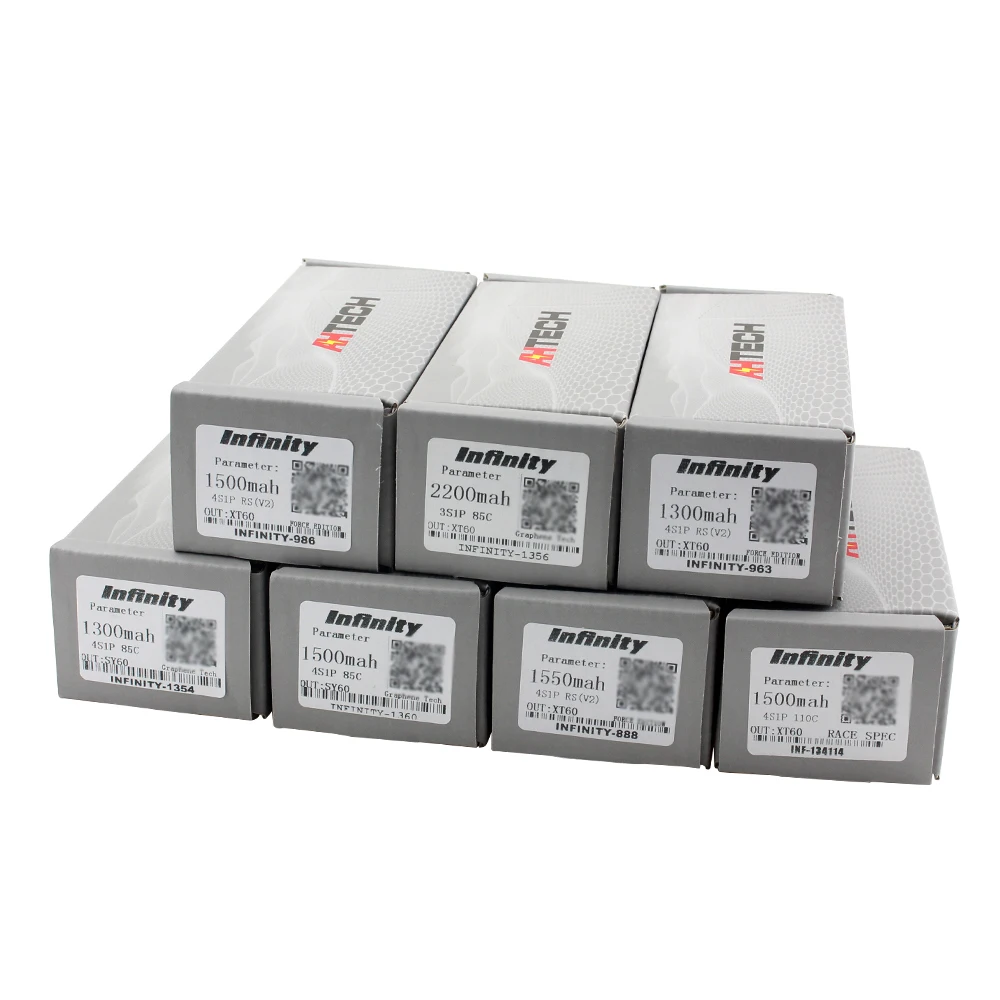 Bater&iacute;a de litio Infinity 1S 2S 3S 4S LiPo 450/550/850/1300/1500/1550/2200mAh 85C 95C XT30 XT60, enchufe para Dron de carreras FPV-5