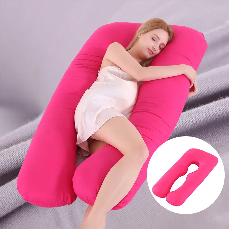 

U-образные подушки для грудного вскармливания беременных женщин, поддерживающие Подушка с наволочкой хлопок для сна, постельные принадлежности для беременных