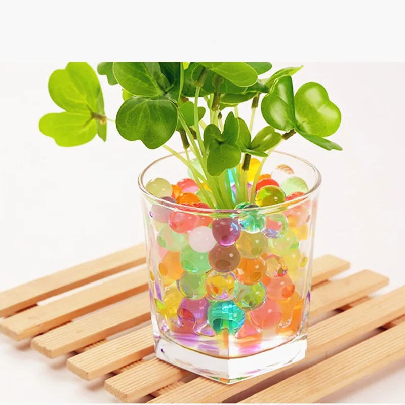 Pearl Shape Soft Crystal Soil Water Beads Mud Grow Magic Jelly Balls Wedding Decoration Home Ornament Plant Cultivate 100pcs E