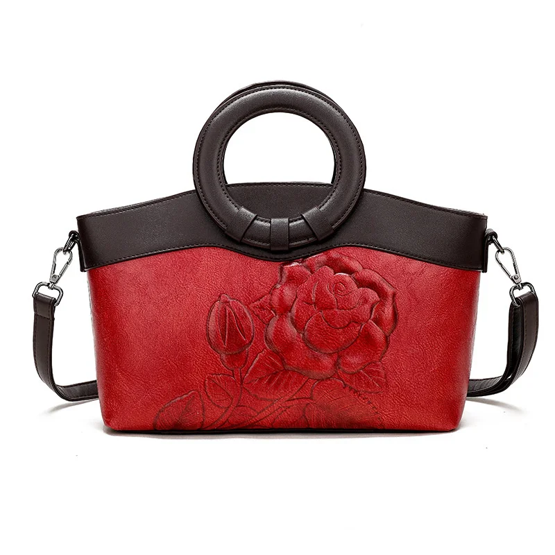 

2021 Large-Capacity One-Shoulder Messenger Bag Retro Embossed Pattern European And American Style Fashion Messenger Bag Ladies