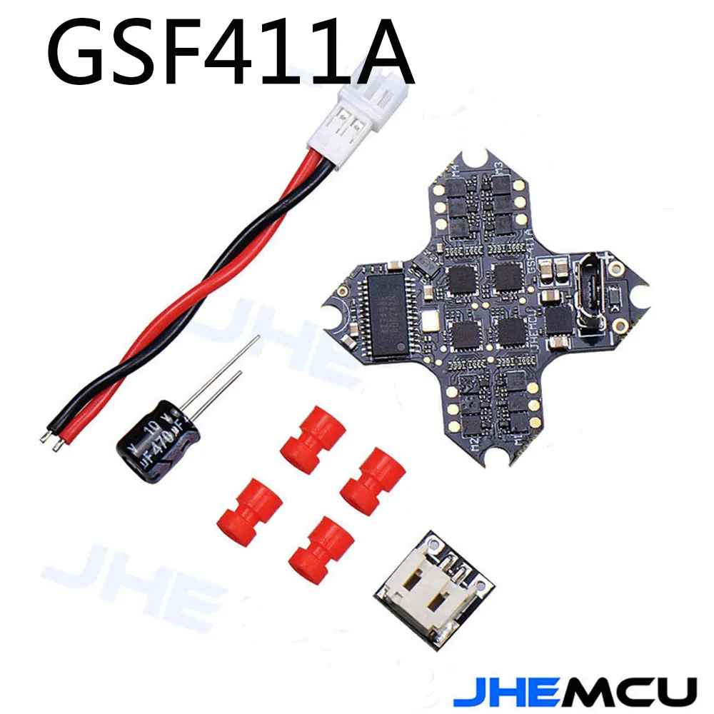 JHEMCU-CONTROLADOR DE VUELO GSF411A MPU6000 F411, blheli 5A, 4 en 1, ESC, 5,8G, 40CH, 200mW, AIO 1-2S, 25,5x25,5mm, para Drones FPV, piezas DIY-0