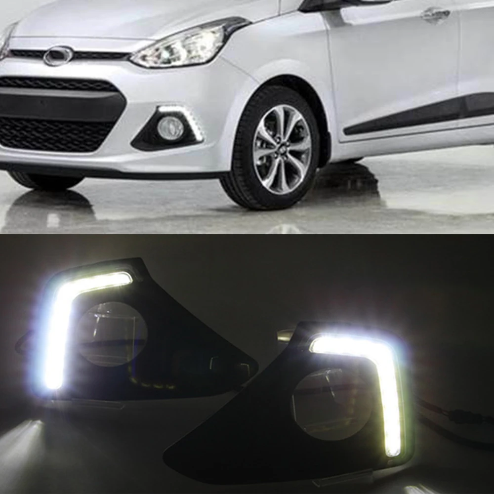 1 комплект для Hyundai I10 2013 2014 светодиодный ные дневные ходовые огни дневсветильник
