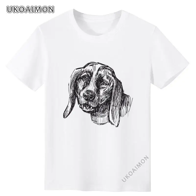 

Hot Sale Sketch Paint Dog O Neck Printing T Shirts Street Slim Fit T-Shirts 3D Printed Leisure TShirts O-Neck Retro Tees
