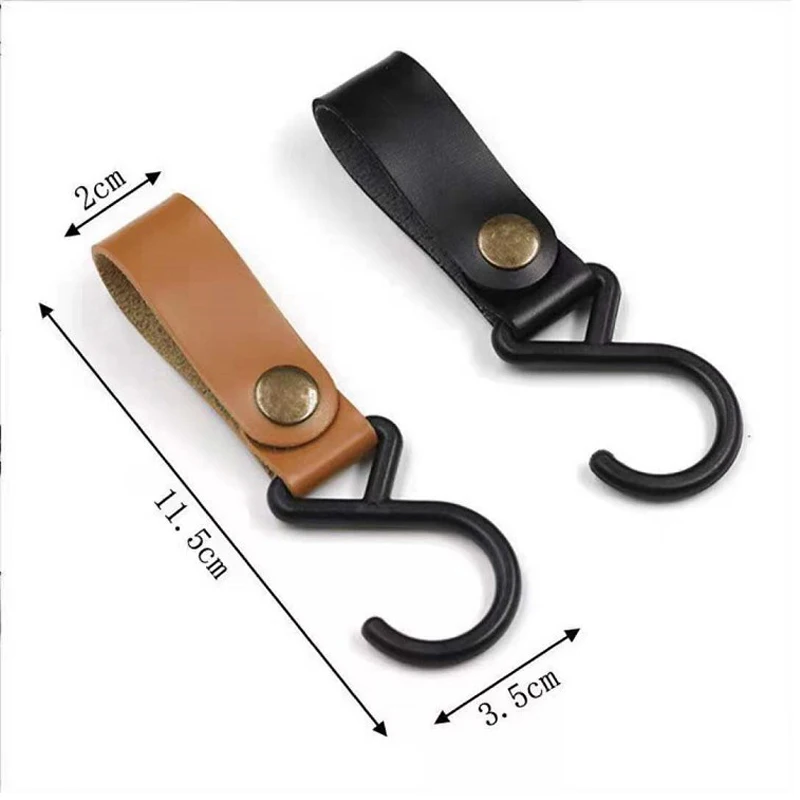 

5 PCS Outdoor PU Leather Hooks Camping Tripod Clothes Storage Portable Hiking Hanger Clothes Hook For Camp Supplies Durable