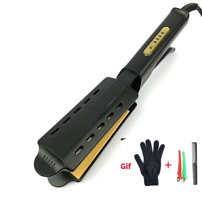 Выпрямитель для волос с четырехзубчатой регулировкой температуры керамический