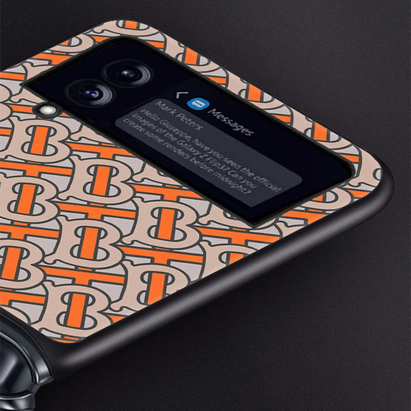 

Phone Cover For Samsung Galaxy Z Flip 5G Case Imitation Leather Luxury Art Pattern New Cool Fashion Flip Shockproof Protective