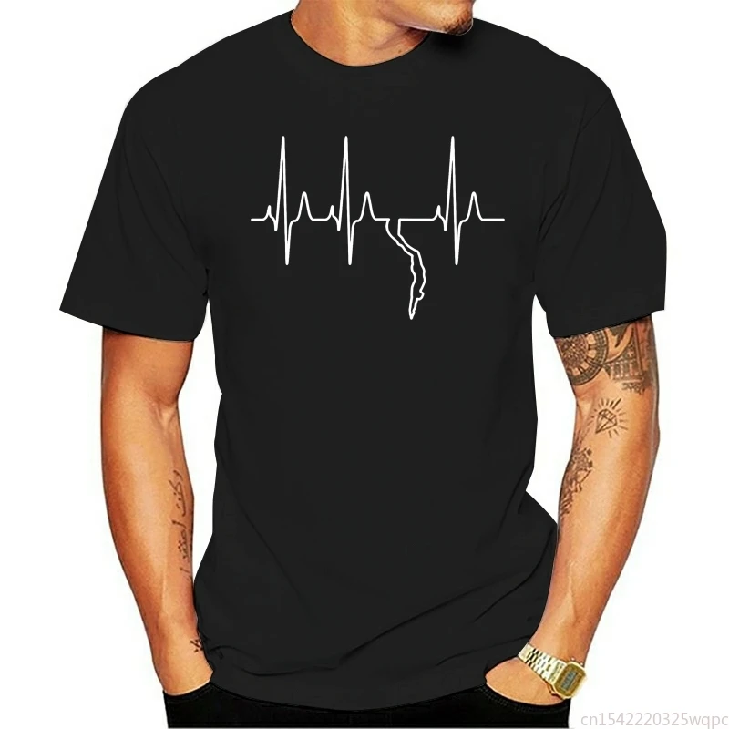 

Men's Heartbeat Freediving Shirt T Shirt Print Tee Shirt Natural Gift New Fashion Summer Letter Shirt