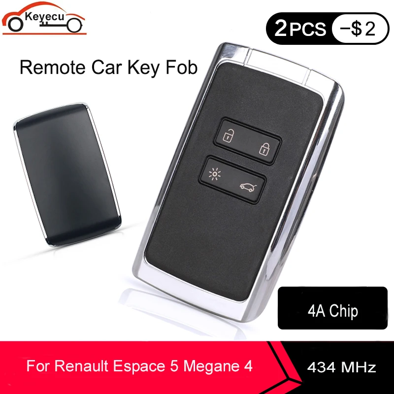 Дистанционный ключ брелок от машины KEYECU для Renault Espace 5 Megane 4 Talisman Kadjar 2016 2019|Ключ