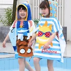 Мультяшное детское банное пончо, детская накидка с капюшоном, банный халат, полотенце, хлопковое пляжное полотенце, детское банное полотенце с мультяшным рисунком, Детские аксессуары