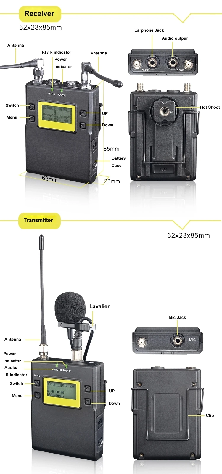 2 канала DSLR камера беспроводной петличный микрофон системы для наружной записи, интервью, видео съемки, широковещательный микрофон