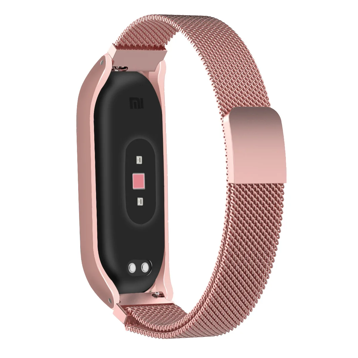 Rose pink Сказочные Смарт-часы, браслет на запястье для Xiaomi mi, ремешок 3 pulseira, металлический нержавеющий ремешок для Xiaomi mi, браслет 4 correa mi band 3 4 - Цвет: Rose pink