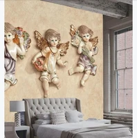 european wallpaper stereoscopic angels mural wallpapers for the living room bedroom wall covering 3d wall murals
