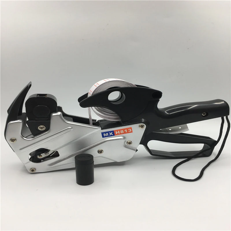 MX-H813 A-Line 8 Digits Price Tag Labeller Label Paper for Retail Store Pricing Display Tool + Ink Roller |