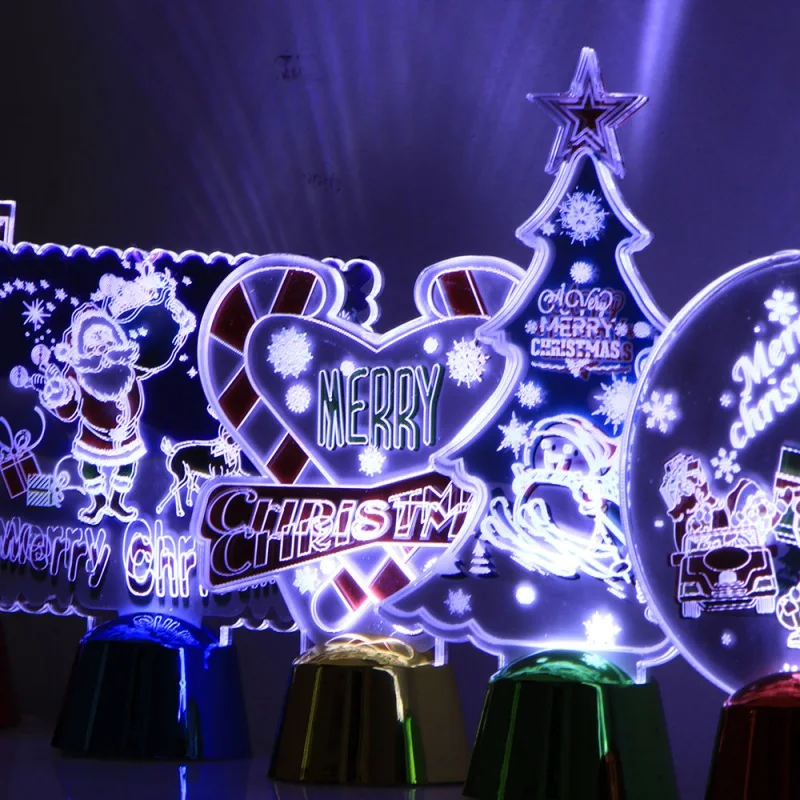 Светодиодный стол 3D лампа красочный Рождественский Ночной светильник украшения