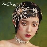 niushuya exaggerate rhinestone sun flower hairband crystal headband tiara wedding hair accessories tiaras hairband crown jewelry