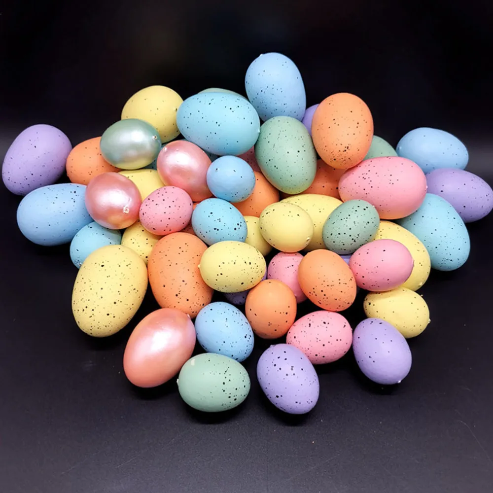 

6Pcs Simulation Eggs Easter Egg Props Decorative Painted Adornments Mixed Color