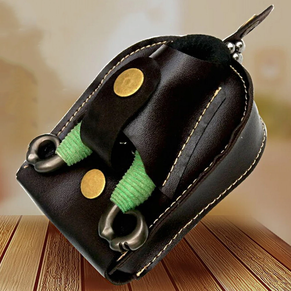 

1PCS 2In1 Leather Waist Packs For Slingshot Pouch Ammo Catapult Steel Balls Bearings Bag Pouch Black/Brown