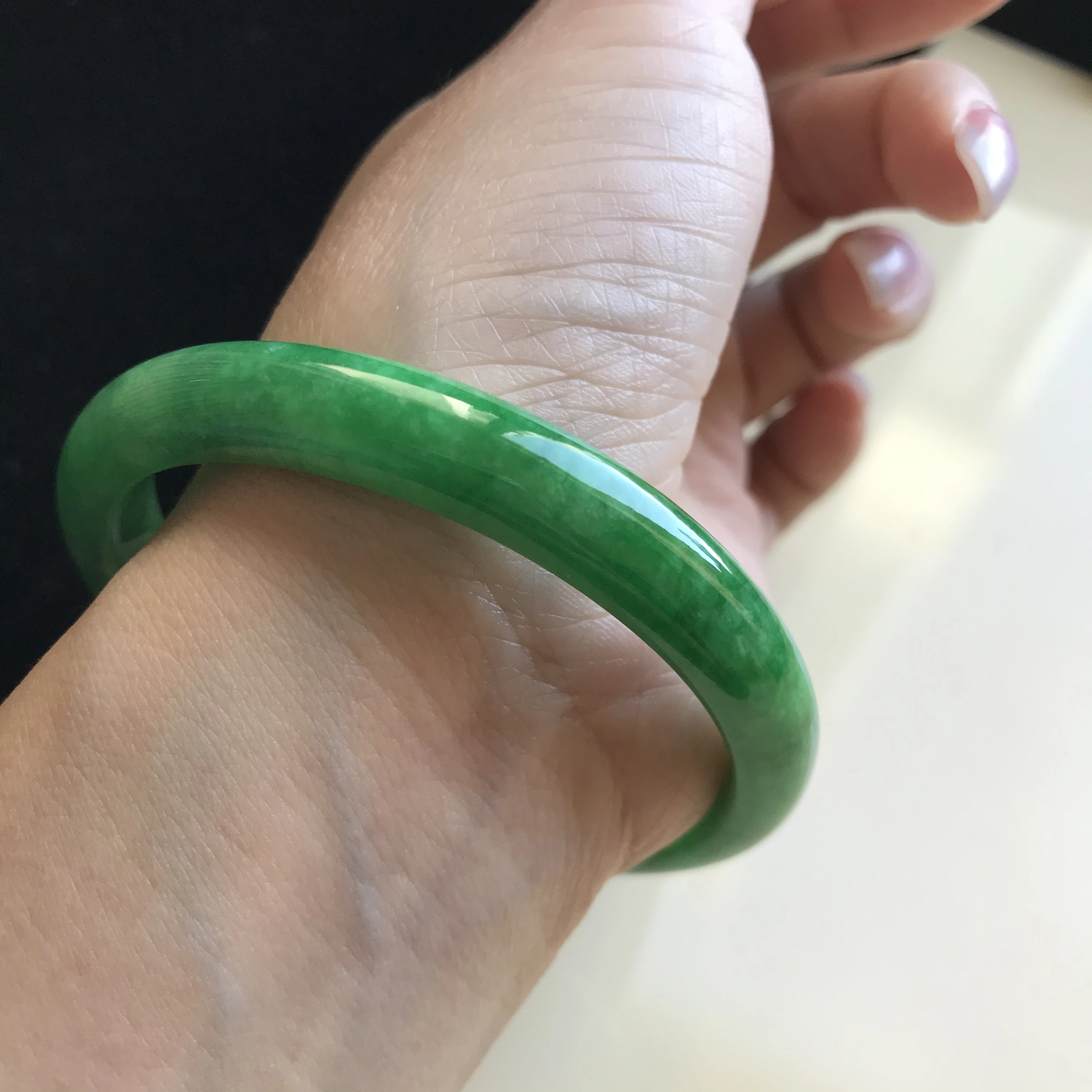 

Burma 100%Genuine High-end Jadeite Bracelet Jewelry Jade Bangles For Women 58mm(With Certificate)