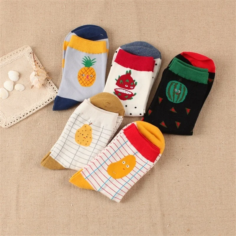 

Autumn and Winter New Women In The Tube Socks Cartoon Female Cotton Socks Fruit Series Female Socks Long Socks Wholesale Socks