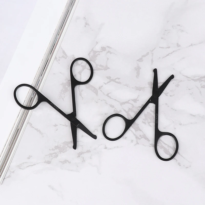 Nose Hair Scissor Stainless Steel Eyebrow Nose Hair Cut Facial Makeup Tool