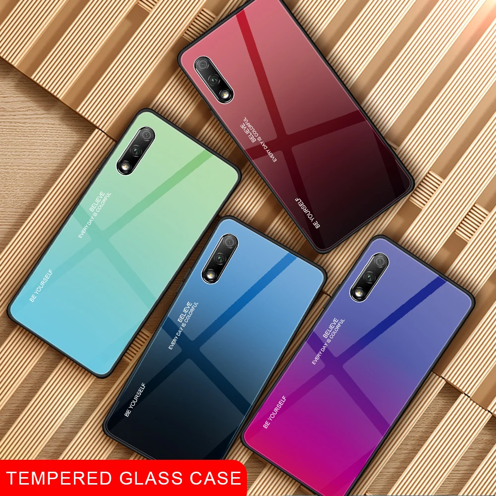 

GerTong Gradient Tempered Glass Case For Huawei P20 P30 Pro Mate 20 Lite P Smart Z Phone Case Honor 9X 20 Pro 10 Lite 8X Cover