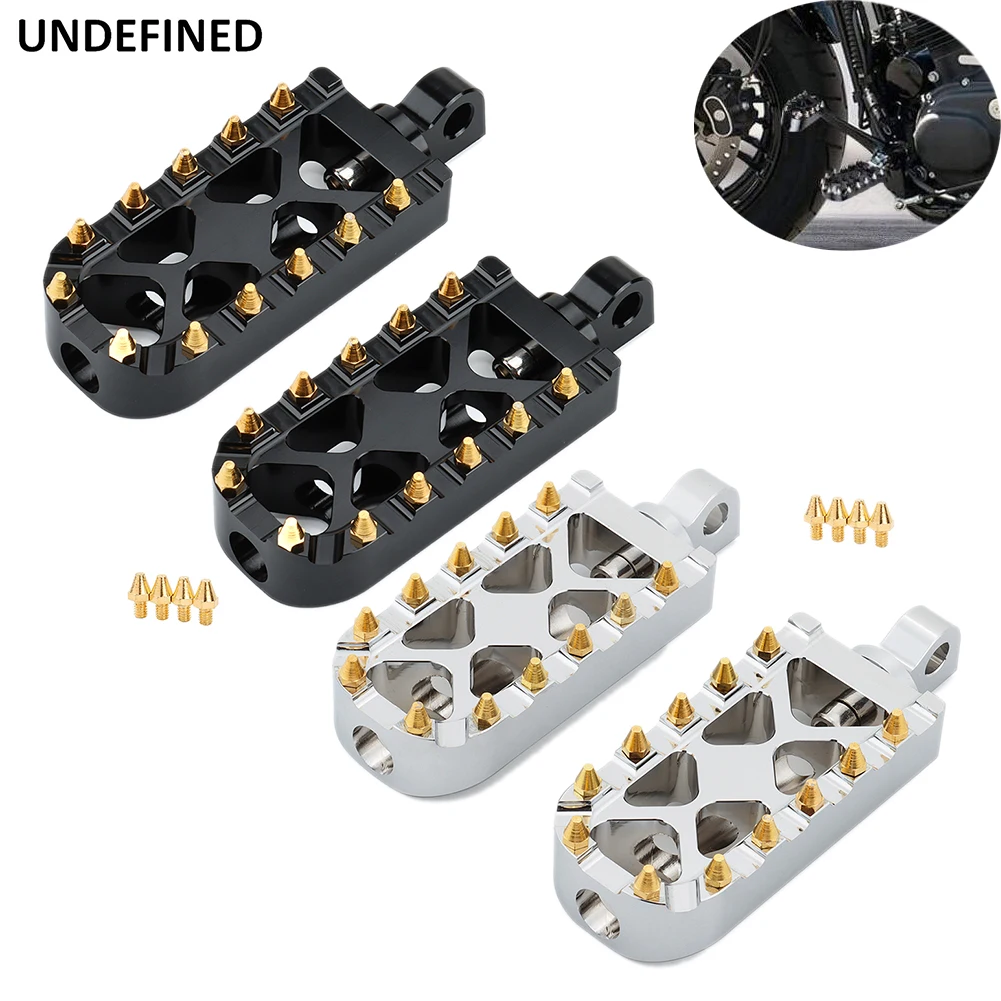 

Motorcycle MX Foot Pegs Bobber Chopper Offroad Wide Footrest Pedals for Harley Sportster Iron 883 Dyna Fatboy Softail Street Bob
