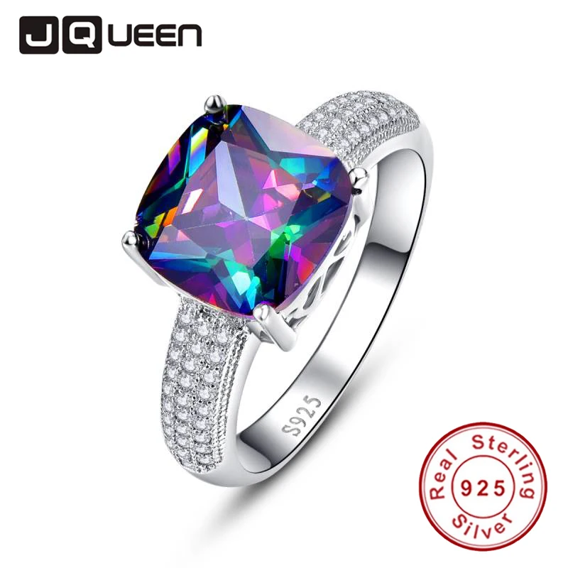 JQUEEN кольцо из стерлингового серебра 925 пробы с драгоценным камнем 7.3ct Настоящее