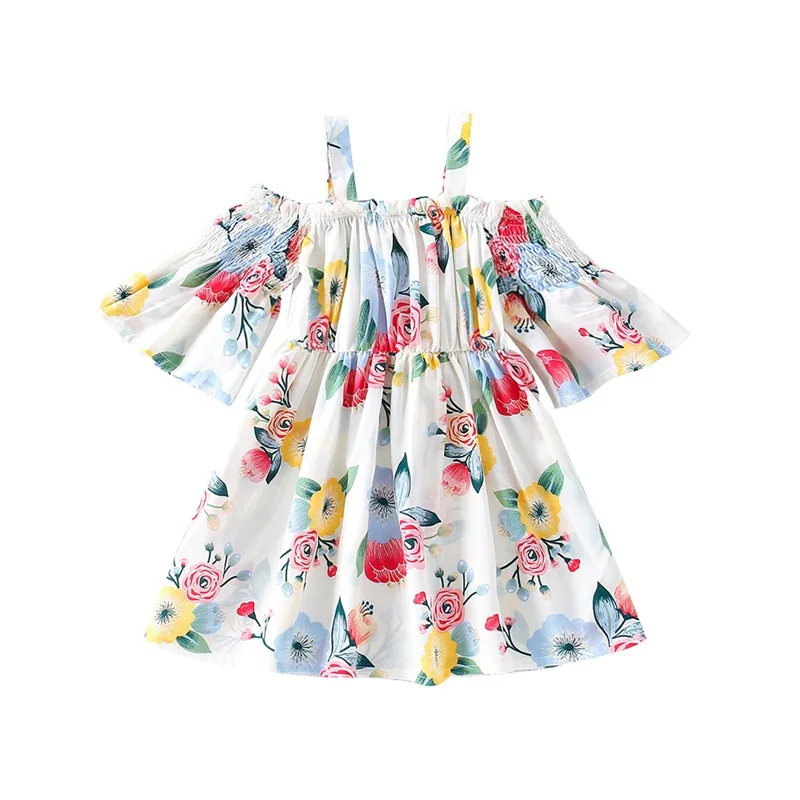 

Pure cotton print thin ruffled Korean style cute fashion sling girl dress