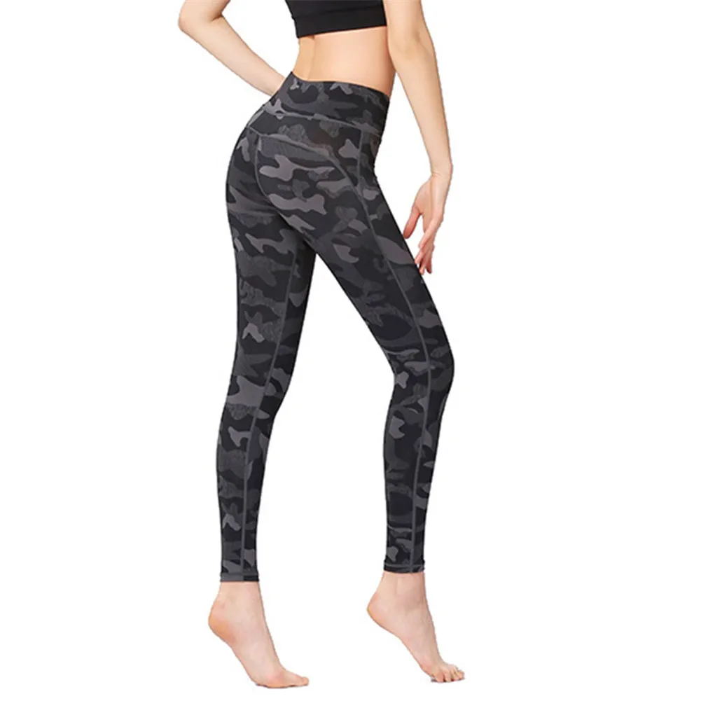 

Women High Waist Yoga Leggings Pants with Pockets Tummy Control 4 Way Stretch Pants FEA889