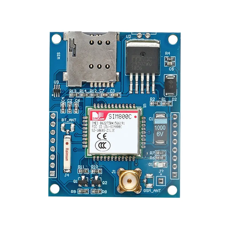 

SIM800C development board Quad-band GSM/GPRS module supports Bluetooth/TTS/DTMF instead of SIM900A