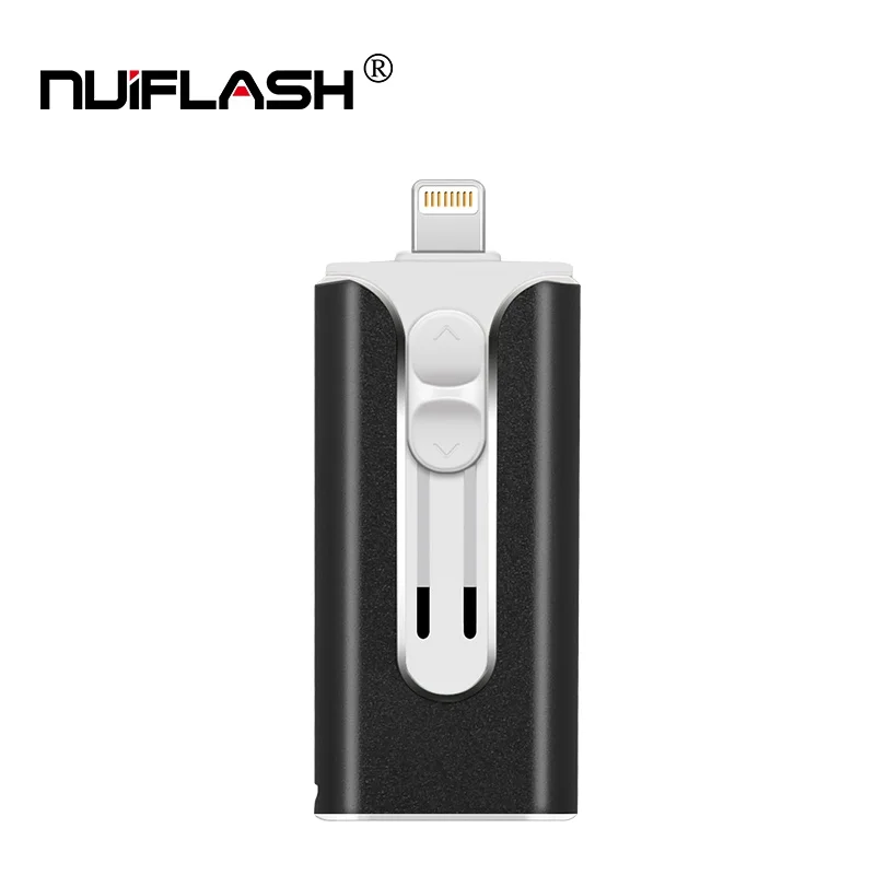 USB флеш-накопитель USB флэш-накопитель для iPhone Xs Max X 8 7 6 iPad 8/16/32/64 ГБ/128 256 ГБ флеш-накопитель USB ключ MFi USB флеш-диск - Цвет: black