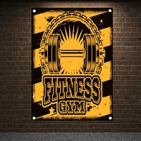 fitness gym motivational workout poster canvas painting exercise fitness banners flags bodybuilding sports tapestry gym decor