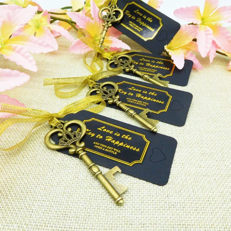 Ретро DIY свадебные подарки винтажный цинковый сплав открывалка для ключей