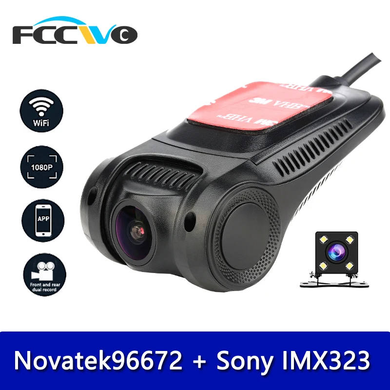 FCCWO F3 видеорегистратор Novatek96672 Sony IMX323 WiFi 1080P Автомобильный автомобильная камера
