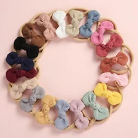 2019 new baby bows headband hairband baby corduroy super soft elastic corduroy hair band kids child girls colorful accessories