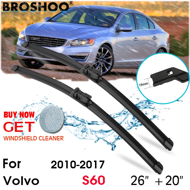 

Car Wiper Blade Front Window Windscreen Windshield Wipers Blades Push Button Auto Accessories For Volvo S60 26"+20" 2010-2017