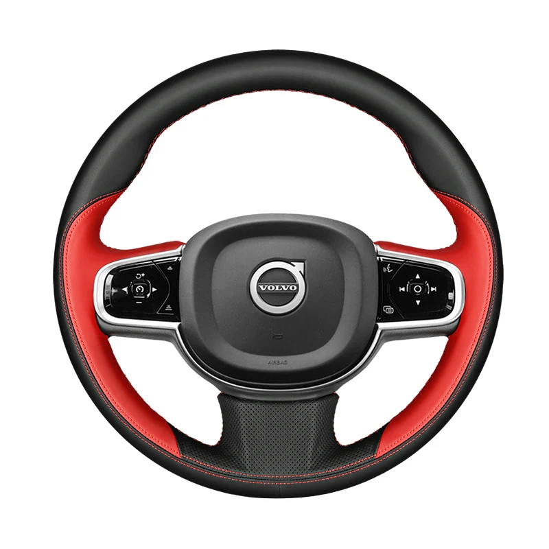 

For Volvo XC60 XC90 S60L S90 V60 V90 DIY hand-stitched leather car steering wheel cover