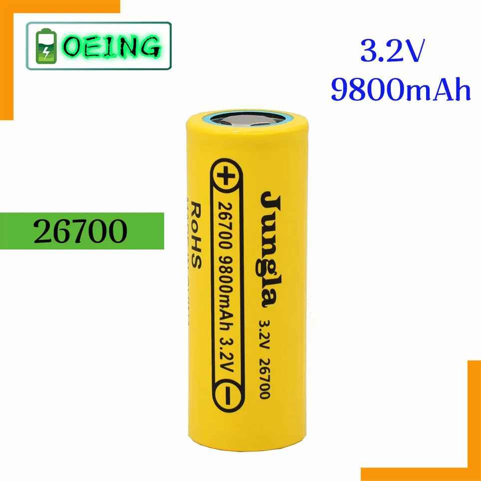 

Аккумулятор LiFePO4, 3,2 В, 26700, 9800 мА · ч, 3C, непрерывный разряд, максимум 5C, аккумулятор высокой мощности для хранения энергии для электрического ...